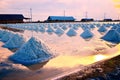 sea salt pile pyramidmade from pile of salt evaporationpond inÃÂ Ban Laem, Phetchaburi